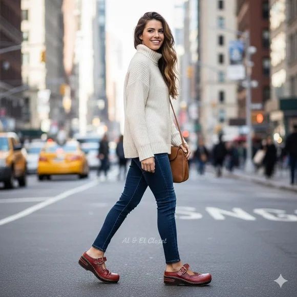 Spring Step L’Artiste Aneria Red Mary Jane Leather Clogs Size 37 (US 6.5–7) NWB - Picture 2 of 12